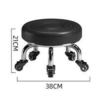 [ HOT Sale ] Ghế đẩu có bánh xe, ghế thấp cho làm móng tay và chân, dây đeo làm sạch xoay có bánh x