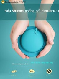 [ HOT Sale ] Gối bơm hơi hình chữ U gấp ngủ trưa hiện vật gối cổ máy bay du lịch di động gối cổ hìn