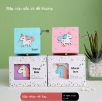 [ HOT Sale ] Hộp nhạc quay tay bằng gỗ hình trái tim nữ tính dễ thương và đẹp mắt Hộp nhạc Sky City