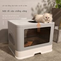[ HOT Sale ] Hộp vệ sinh cho mèo dạng ngăn kéo, bồn cầu cực lớn nửa kín chống nước bắn tung tóe cho