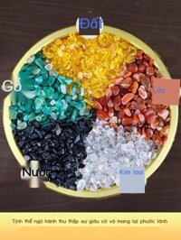 [ HOT Sale ] Sỏi pha lê tự nhiên Đá nhiều màu Đá thô đá citrine trắng xanh đỏ dồi dào Đá năm màu nă