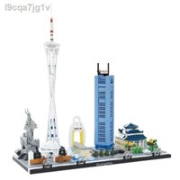 [ HOT Sale ]◆Tương thích với phiên bản chiếu sáng Lego của Skyline Tháp Quảng Châu Học viện Quân sự Xiaomanyao Đồ chơi x