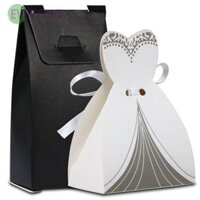 ⭐ Hot Sale ⭐UK 100pcs Bride&Groom Wedding Favor Candy Boxes Sweets Gift For Guest & Ribbons