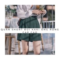 [ HOT Trend] Quần short đùi kaki ống rộng cạp cao có chun lưng loại 1 PL