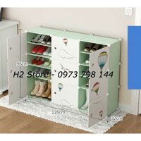 { HOT } TỦ NHỰA ĐỂ GIÀY ĐA NĂNG THÔNG MINH 2 Ô TO + 14 Ô NHỎ (chia ô) KHÍ CẦU