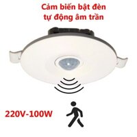 [ HY-100 ] Công tắc ÂM TRẦN cảm biến chuyển động hồng ngoại 220V 100W - Chỉnh độ nhạy và thời gian sáng