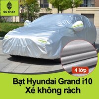 [ HYUNDAI GRAND I10 ] Bạt Phủ xe ô tô Hyundai grand i10, Bạt phủ xe hơi - áo trùm che phủ xe hơi nhôm bạc 4chỗ đến 7 chỗ