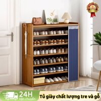【 In stock 】5/6/7/8 Lớp Tủ Giày Gỗ Tủ Giày Chống Bụi Tre Tự Nhiên Chất Lượng Cao Và Bền Giày