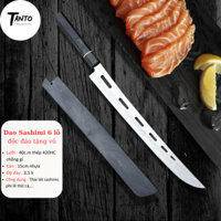 [ ITC đen vỏ ] Dao cắt cá ngừ đại dương kiểu dáng 6 lỗ 55c.m - Chất liệu thép Nhật 420HC chống gỉ - Dao nhà bếp Tanto