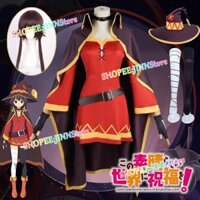 - Jinn - Anime Megumin Trang Phục Hóa Trang Nữ Phù Thủy Đầm Trang Phục Megumin Cosplay Tóc Giả Đầm Trọn Bộ