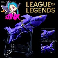 -JINN-Trò chơi Liên Minh Huyền Thoại JINX Móc khóa Tên lửa JINX Cá mập Thiết bị Tấn công Mô hình Móc khóa Quà tặng sinh nhật Móc khóa LMHT