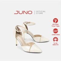 🙈 JUNO - Giày Cao Gót Gót Thanh Mặt Giày Viền Si Ánh Đồng - CG09147