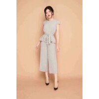 ( KÈM ẢNH THẬT )Sét áo tay con eo cột + quần suông ống lửng