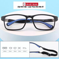 [ Kèm dây đeo kính  ] Gọng mắt kính trẻ em nam nữ dáng vuông style thể thao , lắp được tròng cận loạn