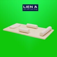 [ KÈM GA GỐI ] Nệm Cao Su Em Bé Liên Á PomPoms - Cao 2cm - Đệm cũi em bé cao su thiên nhiên 100%