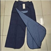 [ kèm quà ] Váy chống nắng vải Jean xẻ tà nút bấm kết hợp miếng dán ( có nút bấm cổ chân) cao cấp