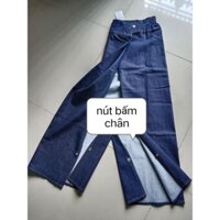 [ kèm quà ] váy chống nắng xẻ tà jean nút bấm kết hợp miếng dán ( có nút bấm cổ chân) hàng loại 1