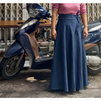 [ kèm quà ] Váy chống nắng jean dạng quây loại cột dây cao cấp,mềm mại che kín chân