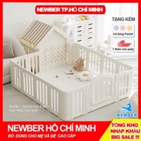 [ KÈM THẢM+BÓNG ] Quây cũi nhựa cho bé Newber Baby bo góc luxury chất liệu nhựa nguyên sinh cao cấp