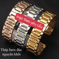 [ KHẮC LOGO ] Dây đồng hồ nam nữ thép inox đúc đặc - dây đeo đồng hồ kim loại milaneses - Dây đồng hồ CASIO, ORIENT,..