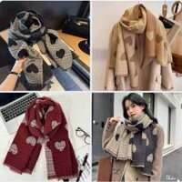 🍂 🍂Khăn Len Choàng Cổ Dạ In Hình Trái Tim Mềm Mịn Ấm Áp Phong Cách Hàn Quốc 🍂🍂