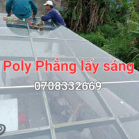 ( khổ 1,22m x dày 8zem) Tôn nhựa POLY lấy sáng màu TRẮNG /XANH TRONG SUỐT