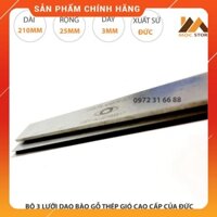 [ Khuyến Mãi ] BỘ 3 LƯỠI DAO BÀO GỖ THÉP HSS CAO CẤP 210x25x3MM CỦA ĐỨC - LƯỠI BÀO CON MẮT