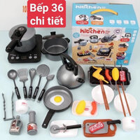 [ Khuyến Mãi ] Bộ Nấu Ăn 36 Chi Tiết Kitchen Size Lớn - Bộ Đồ Chơi Nấu ăn Nhà Bếp Điện Tử 36 chi tiết cho bé
