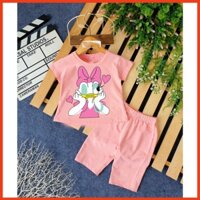 ( Khuyến mãi ) Combo 3 Bộ bé gái hình con con vịt dolna trái tim cho bé gái cho bé từ 6-28kg .BDBG51 .