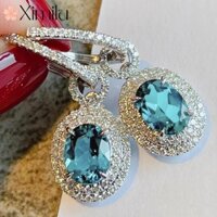 ♥ Khuyên Tai Đính Đá Pha Lê Cao Cấp Nhiều Màu Sang Trọng Dành Cho Nữ
