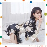 🌺 kimono Sexy🌺đồ ngủ  nhật bản Choàng ngủ quyến rũ Quần cosplay Đồ ló Freesize 40-65kg---020