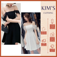 [ Kim's Clothing ] ĐẦM DÁNG XOÈ CÚP NGỰC TRỄ VAI REN TIỂU THƯ ( sẵn đệm ngực)