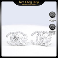 ( KLD S925) Bông tai chữ X bạc xi bạch kim thời trang