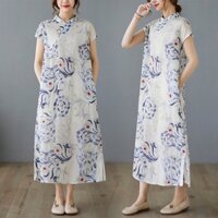 ☻ L O T U S ☻ Đầm In Hoa Cổ Điển Plus Size Cho Nữ CAL1606 - Bộ Sưu Tập Mới