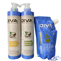 [ LA ] Bộ dầu gội xả Diva Argan MẪU MỚI 750mlx2 + Hấp Collagen 500ml