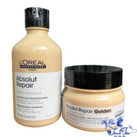 [ LA ] Cặp gội + hấp (ủ) tóc L'oreal Lipidium Absolut Repair dành cho tóc hư tổn, 300ml + 250ml