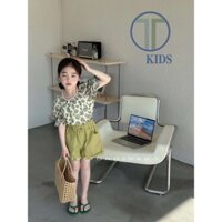 [ Lan Thủy Kids ] Set áo vải voan 2 lớp + quần kaki mềm mịn, thấm hút mồ hôi siêu xinh cho bé gái