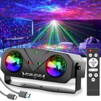 【 Laser + LED + nước 】 120 mẫu Đèn dự tiệc Disco Ball Light Dj Light Ocean Light Star Light Máy chiếu Đèn khiêu vũ Âm thanh được kích hoạt bằng đèn sân khấu điều khiển từ xa cho Christma