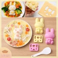 🥪 LECHU🍟 1 bộ khuôn Sushi nhà bếp khuôn bánh sandwich khuôn cơm nắm thỏ Khuôn Sushi Bento onigiri tự làm