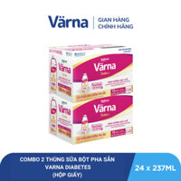 [ LIVESTREAM_B4] Combo 2 Thùng 24 hộp sữa bột pha sẵn Varna Diabetes (6 hộp giấy x 237ml) - Hỗ trợ ổn định đường huyết