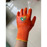 ( LOẠI 1 - 1.2kg/12 đôi ) Găng tay lao động PVC PHỦ SƠN CAM cả bàn siêu dày