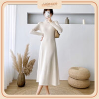 [ LOẠI 1- CAO CẤP ] Đầm Váy Len Dệt Kim Dáng Xoè Cổ 3p Nữ Mùa Thu Đông (mã L10)