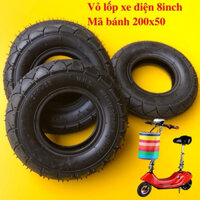 ( Loại 1) Lốp Vỏ 200x50 bánh kích cỡ 8 inch cho xe điện mini escooter gấp gọn dày dặn