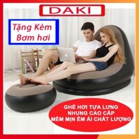 [ Loại Dày ] Ghế Hơi Tựa Lưng Bọc Nhung Mềm Mịn Êm Ái - Đệm Bơm Hơi - Ghế Hơi Intex loại dày DAKI