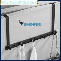 ( Loại Dày ) Móc Treo Đồ Sau Cánh Cửa , Treo Quần Áo Phòng Ngủ SHINRAI Màu Đen Hiện Đại Không Cần Khoan Tường