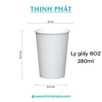 ( lốc 200 cái ) Ly giấy lạnh 8oz, 12oz, 16oz pe 2 lớp