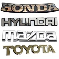 [ Logo - tem xe] Chữ Bằng Kim Loại Mạ Crom Cho Xe hơi TOYOTA - HYUNDAI - HONDA - MAZDA