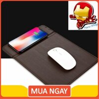 🔰 Lót chuột da PU chống nước kiêm sạc không dây   dành cho điện thoại - Simon Shop 🔰