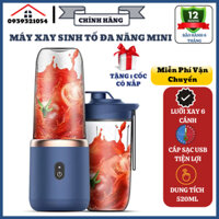 [ Lưỡi 6 cánh-Xay Khỏe] Máy xay sinh tố cầm tay JUICING CUP, Máy xay đa năng lưỡi dao 6 cánh, Máy xay cầm tay mini 520ml