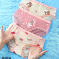 ( LƯỚI Lạnh MỎNG) Set 3 Quần Lót cho bé gái gấu dâu LƯỚI siêu mỏng - mềm -thấm hút mồ hôi tốt
